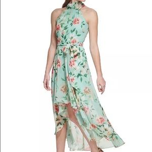 Eliza J Floral-Print High-Low Maxi Dress